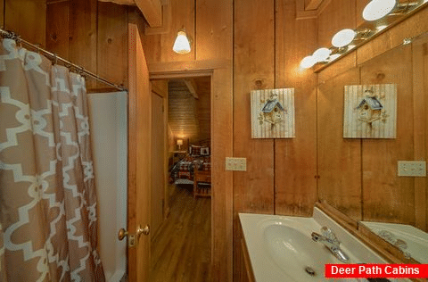 Private bathroom in 2 bedroom cabin - A Hummingbird Hideaway