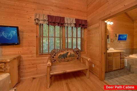 Cabin with 2 bathrooms, King Bed and Fireplace - Mountain Glory