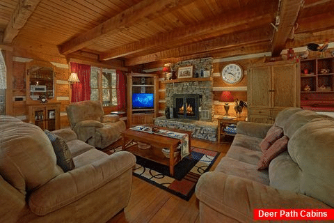 Rustic 3 Bedroom Cabin with Gas Fireplace - Bear Cove Escape