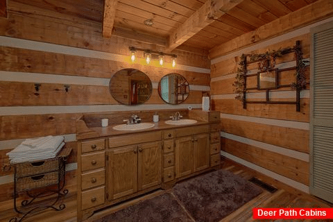 Private Bathroom with Double Vanity - Bear Cove Escape