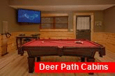 Pigeon Forge rental with Pool table in game room