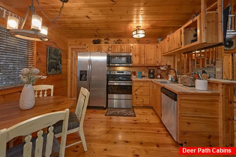 Open Kitchen Floor Plan 2 Bedroom Cabin - Bears Hideaway