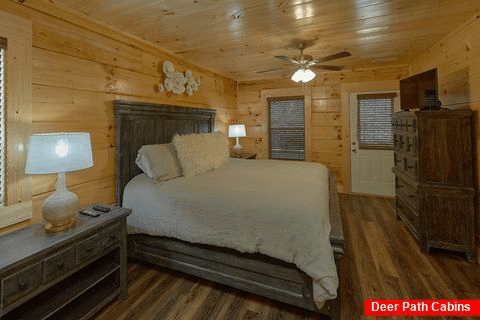 Main level Master bedroom with king bed - A Mountain Palace