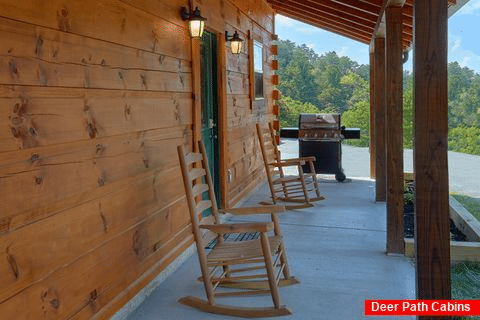 Rocking Charis and Gas Grill on Covered Deck - A Mountain Palace