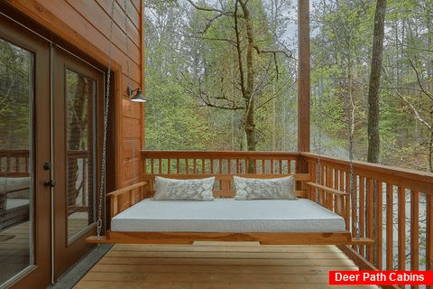 Indoor Pool cabin with large porch swing - Laurel Splash