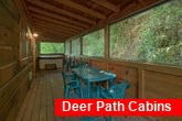 2 bedroom cabin with covered deck and hot tub