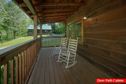 2 bedroom cabin with rocking chairs on porch - Absolute Heaven