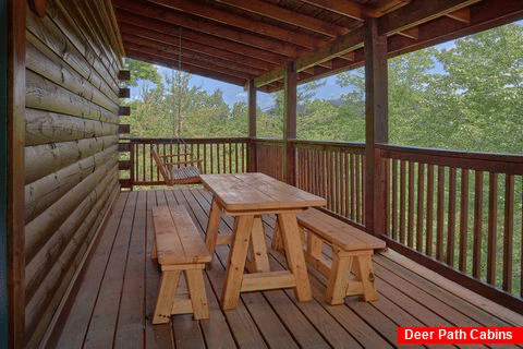 2 bedroom cabin with picnic table on the deck - Cozy Escape