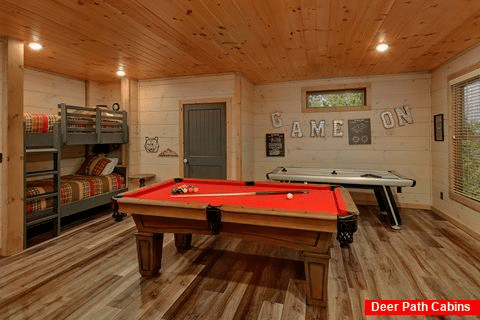 Cabin Game Room with pool table and air hockey - A Peaceful Haven