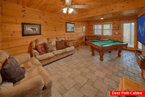 Cabin game room with pool table and foosball - Cabin Fever