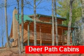 Cabin front porch with wooded views