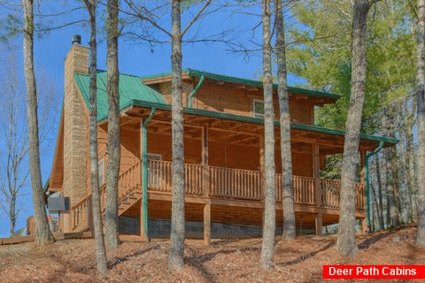 Cabin front porch with wooded views - Cabin Fever