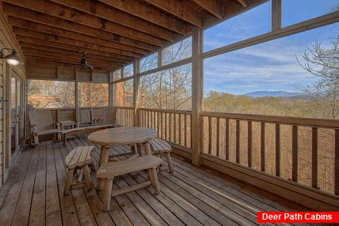 Picnic Tables on Covered Deck 5 Bedroom - Black Bear Lodge