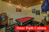 Game room with Pool Table in 4 bedroom cabin