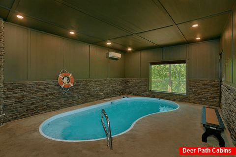 Indoor Pool in 4 bedroom luxury cabin rental - Skyscraper