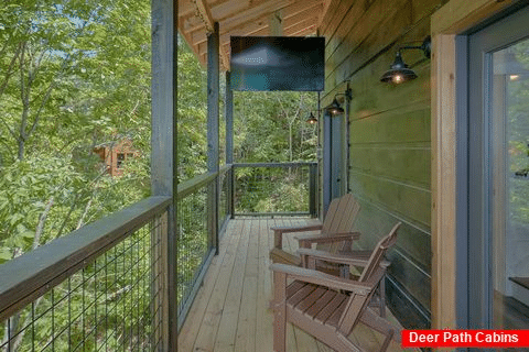 4 bedroom cabin with outdoor TV on private deck - Skyscraper