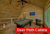 Game Room with pool table at 4 bedroom cabin