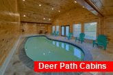 Heated indoor pool in 6 bedroom cabin rental