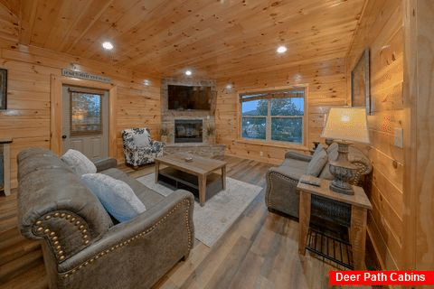 Pigeon Forge cabin rental with fireplace - Huckleberry Lodge