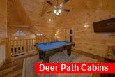 Pool Table Game Room in 4 bedroom luxury cabin