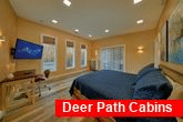 Master bedroom with King bed in 3 bedroom cabin