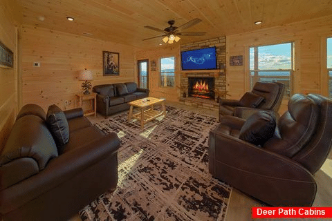 Spacious Living Room with Electric Fireplace - Savannah Smiles