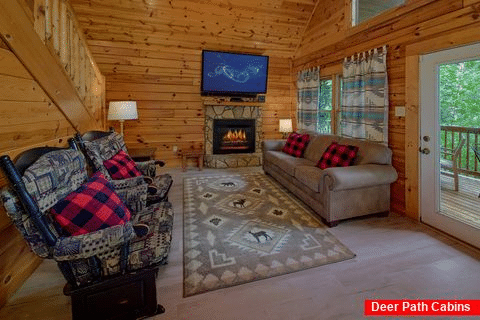 Living Room with Sleeper Sofa and Fireplace - A Perfect Stay