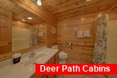 Private bath in king bedroom at 5 bedroom cabin