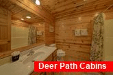 Private bath in king bedroom at 5 bedroom cabin