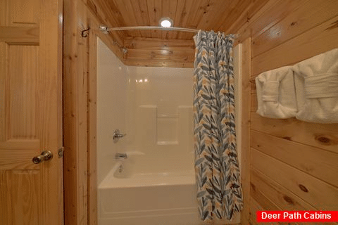 Private bath attached to King Bedroom in cabin - A Perfect Stay