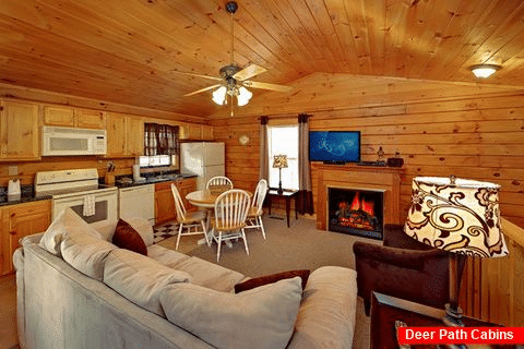 Living Room with Gas Fireplace - A Mountain Retreat