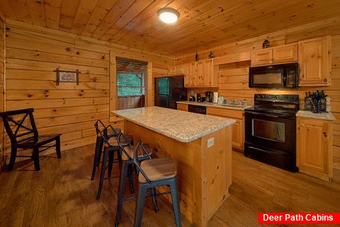 Fully Equipped Kitchen With Breakfast Bar - A Mountain Lodge