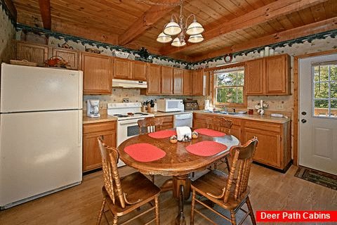 Kitchen and Dining Table in Cabin - Above the Clouds