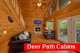 Living Room with Deck Access And Wooded View 