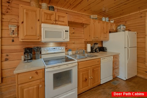 Fully Furnished kitchen in 5 bedroom cabin - Cowboy Up