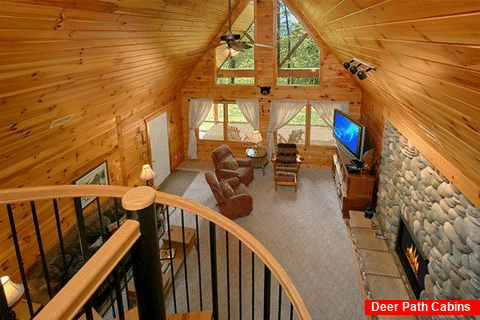 Cabin with Spiral Staircase and Loft Game Room - Big Bear