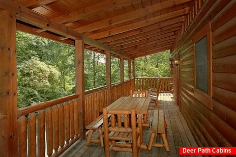 3 Bedroom Cabin with a Picnic Table on the Deck - Dew Drop Inn